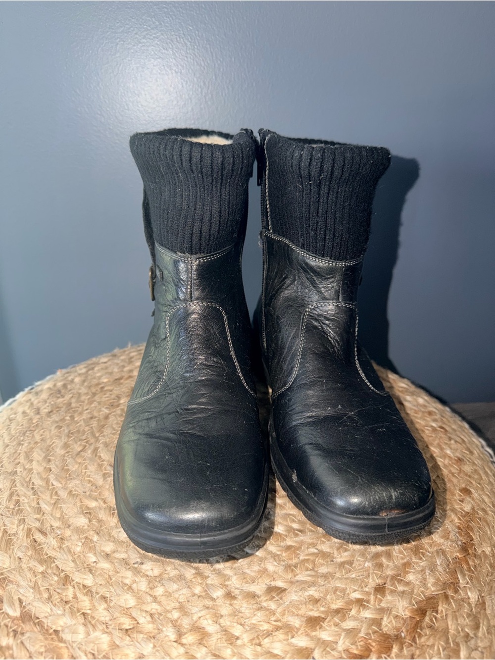 Rieker Hillary Black Leather Winter Boots - Picture 8 of 11